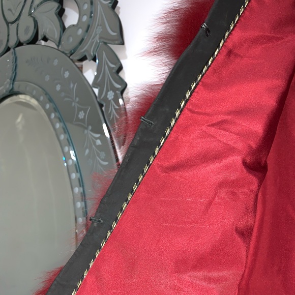 Red Wine Genuine Fox Fur Geometric Pelt Vest - Picture 9 of 13